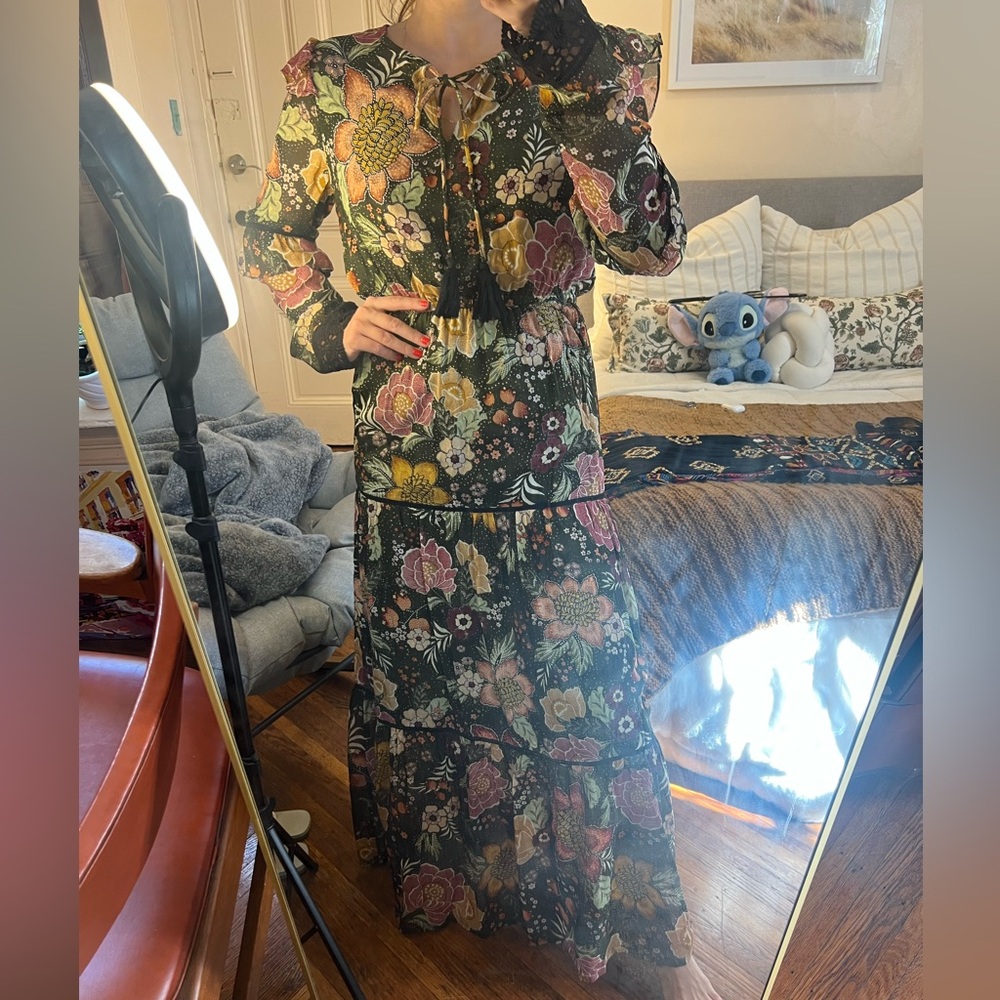 FARM Rio Multicolor Floral Long Sleeve Dress